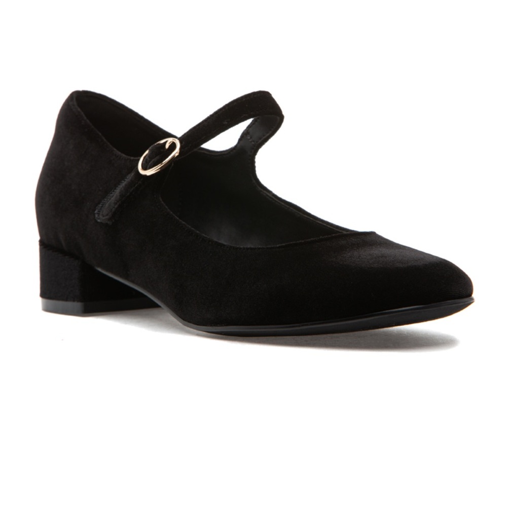 Jeffrey Campbell Maryjane Black Suede Block Heel Shoes
